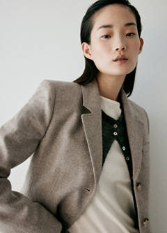 Tailored wool blazer — Beige 1