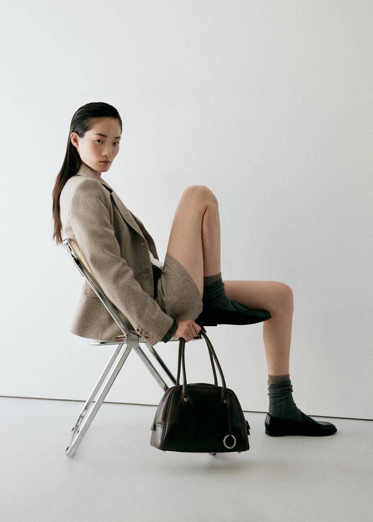 Tailored wool blazer — Beige
