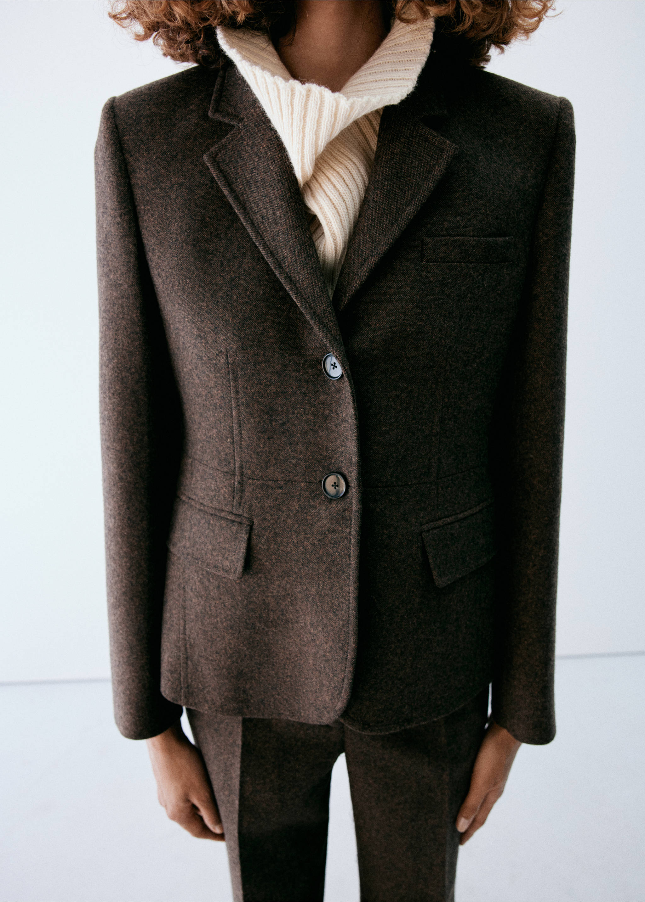 BLAZER FRAPPE - Medium plane, Brown. Ref: 37078640-00.