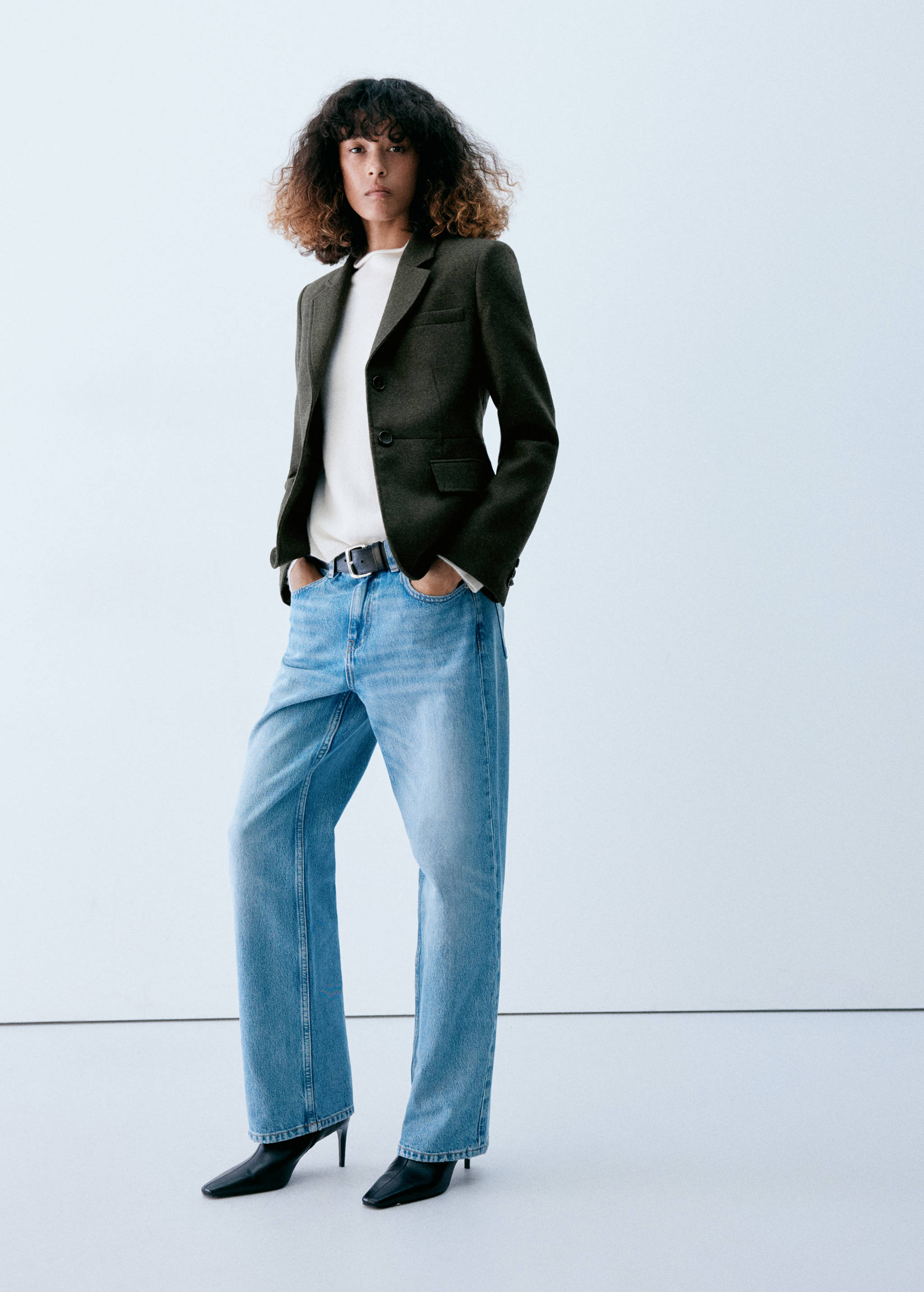 Slim-fit wool blazer - General plane
