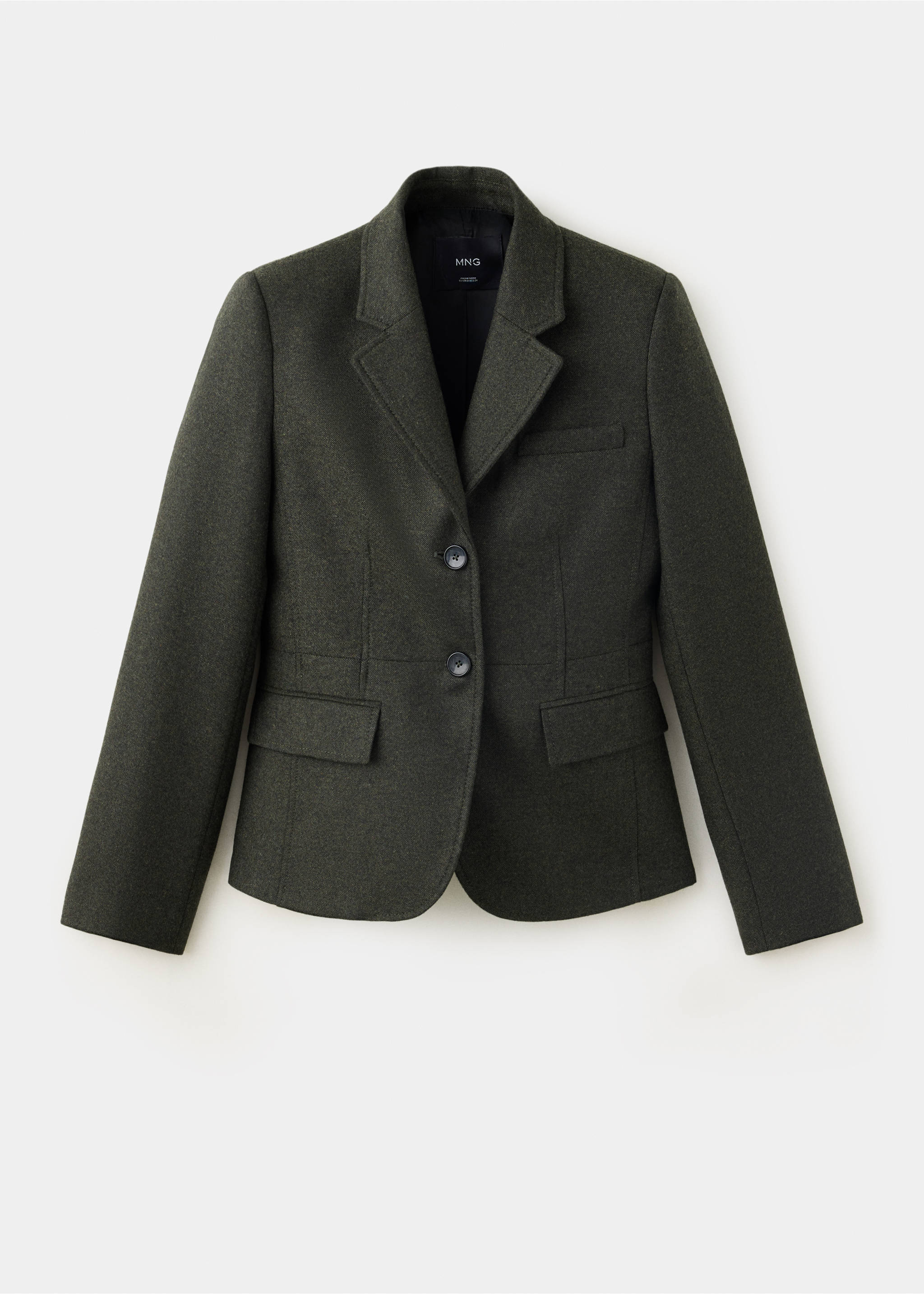 Slim-fit wool blazer - Article without model, Green. Ref: 37078640-00.