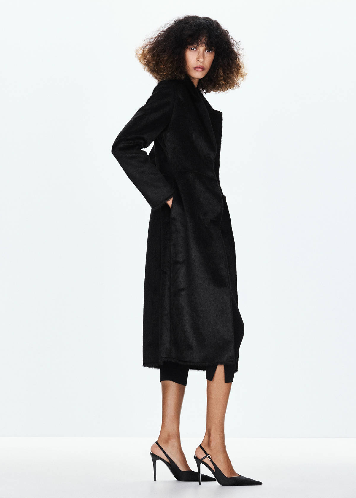Midi faux fur coat