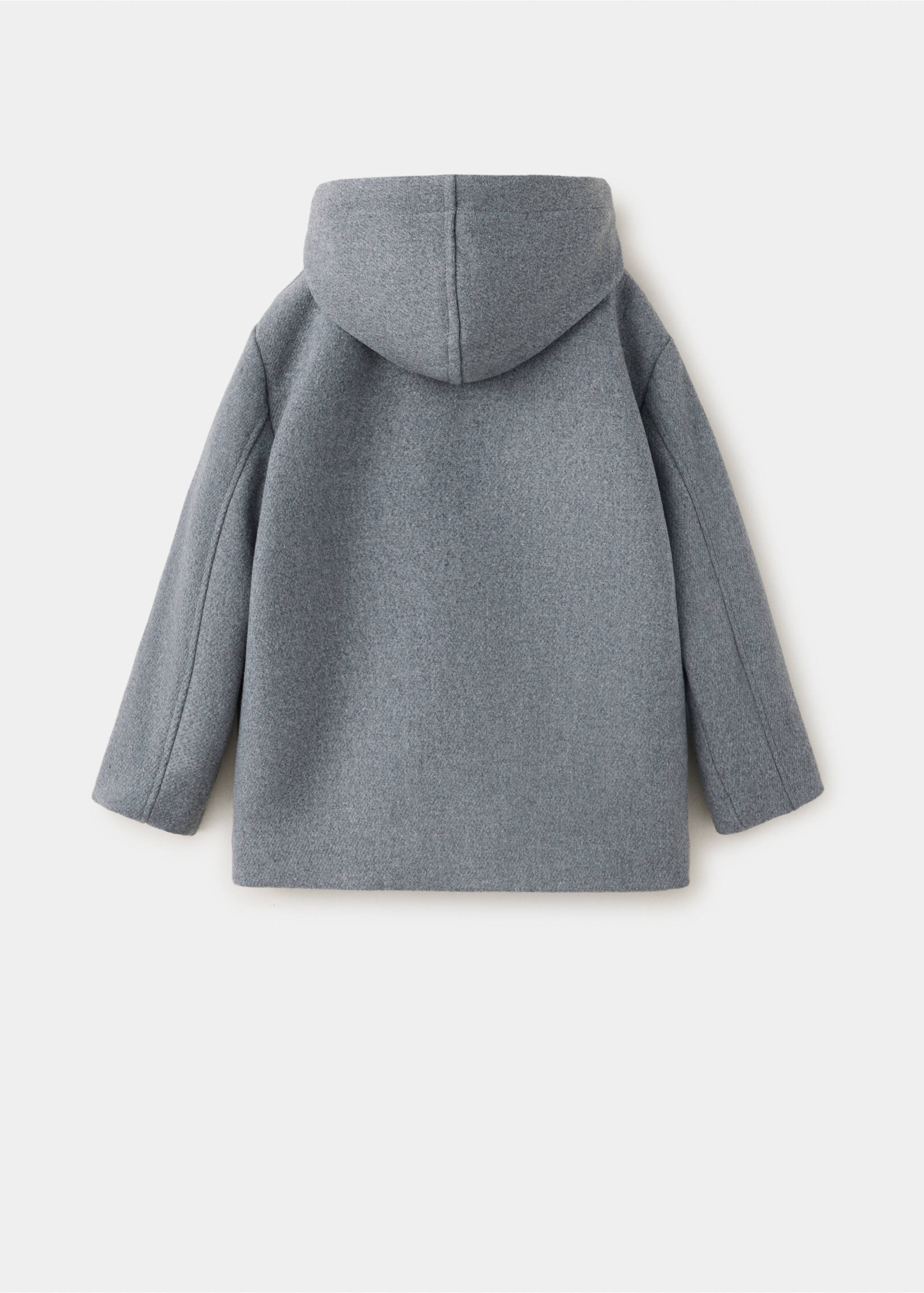Grey children's coat with hood, shown from the back in a still life., Grey. Ref: 37079116-00.