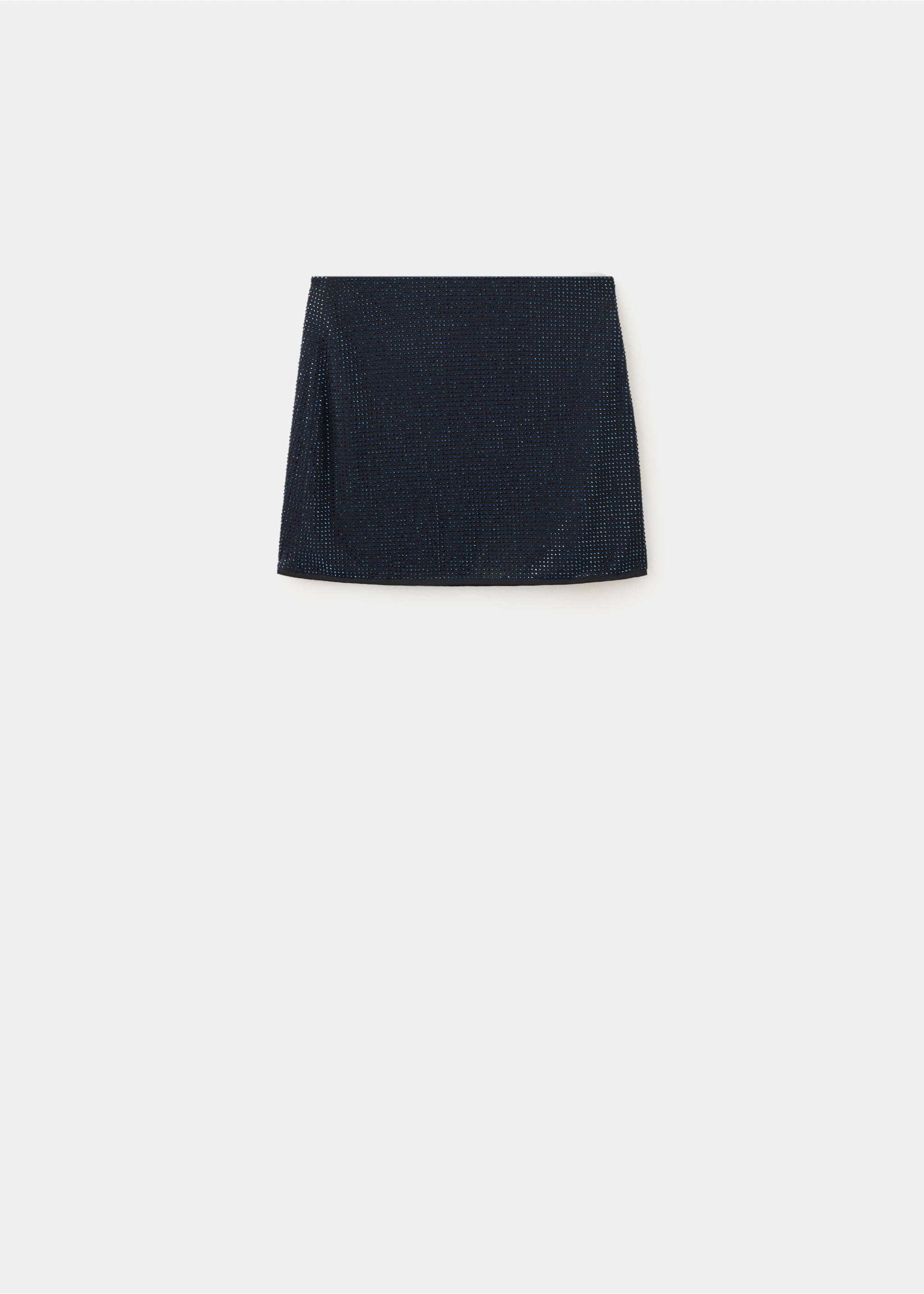 Dark navy blue embellished rhinestone short skirt, Black. Ref: 37079118-00.