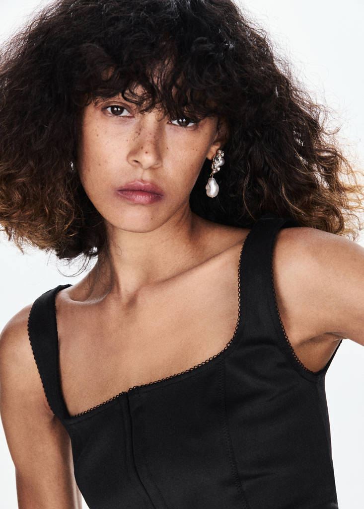 Corset-style top with straps by Mango