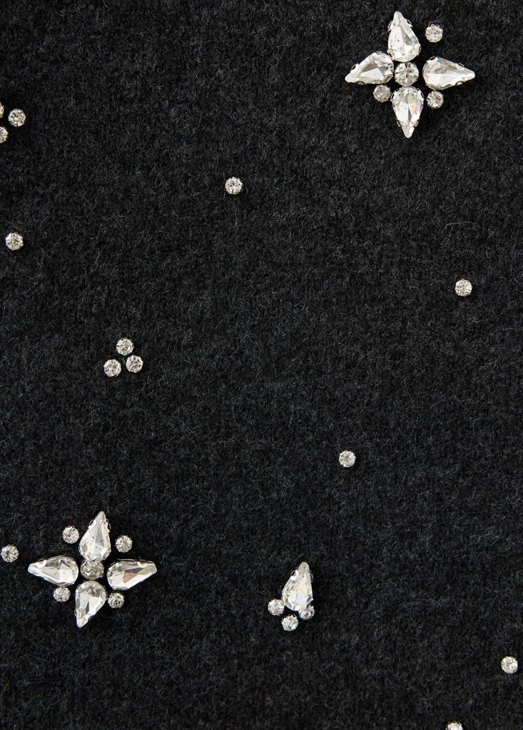 Embroidered beaded knit skirt thumbnail 6