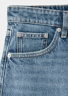 Denim shorts with frayed hem — Medium Blue 8
