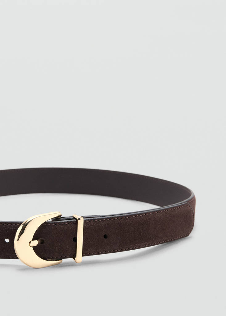 Oval buckle belt — Chocolate