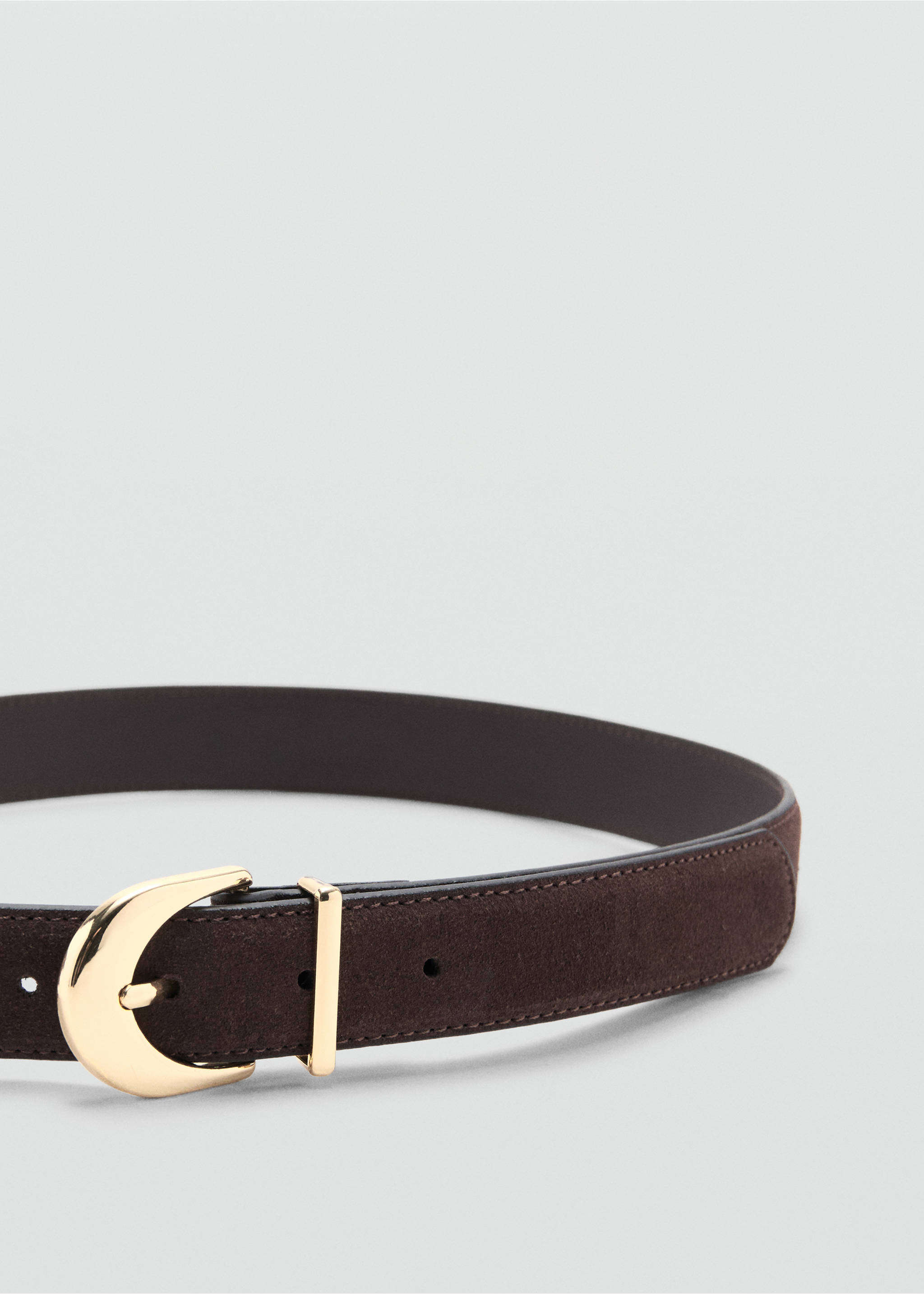 Oval buckle belt - Medium plane, Chocolate. Ref: 37081330-00.