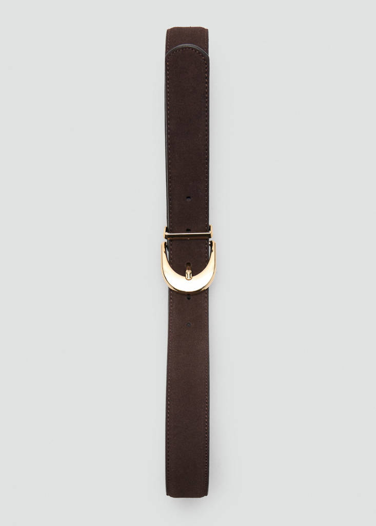 Oval buckle belt — Chocolate