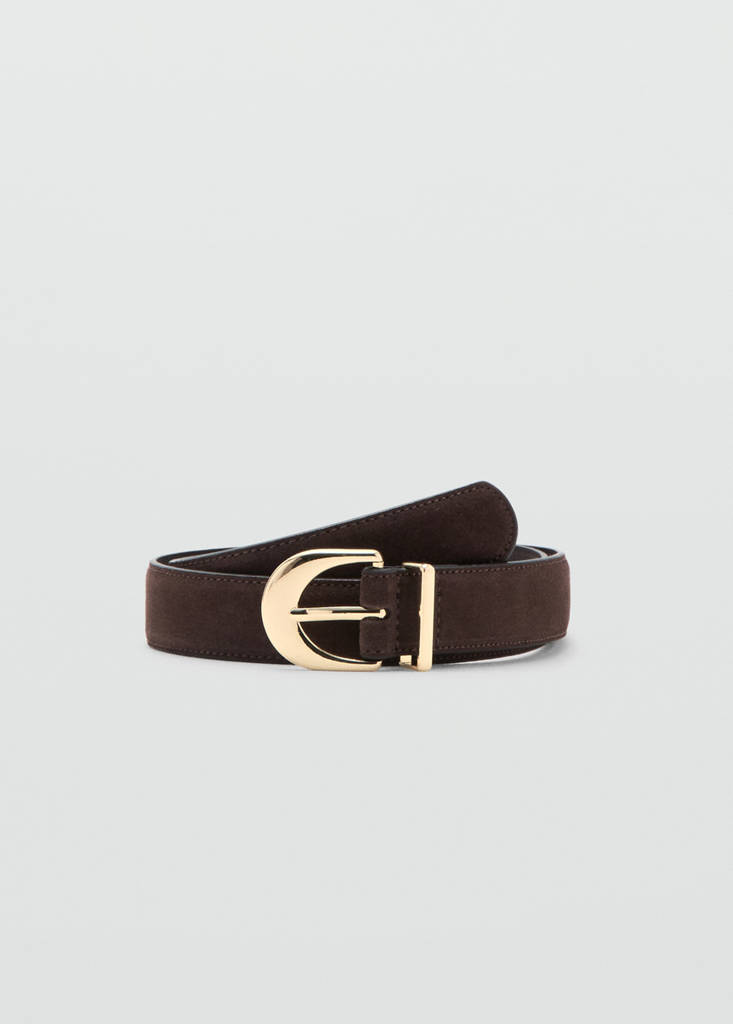 Oval buckle belt — Chocolate