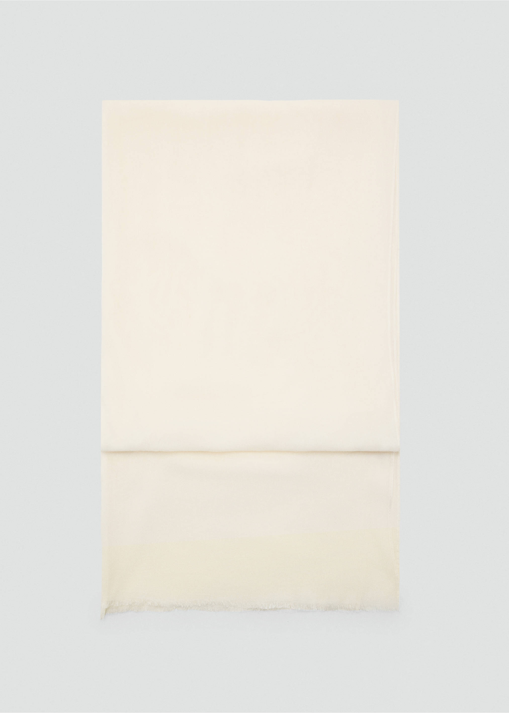 Frayed edge scarf - Article without model, Ecru. Ref: 37081331-00.