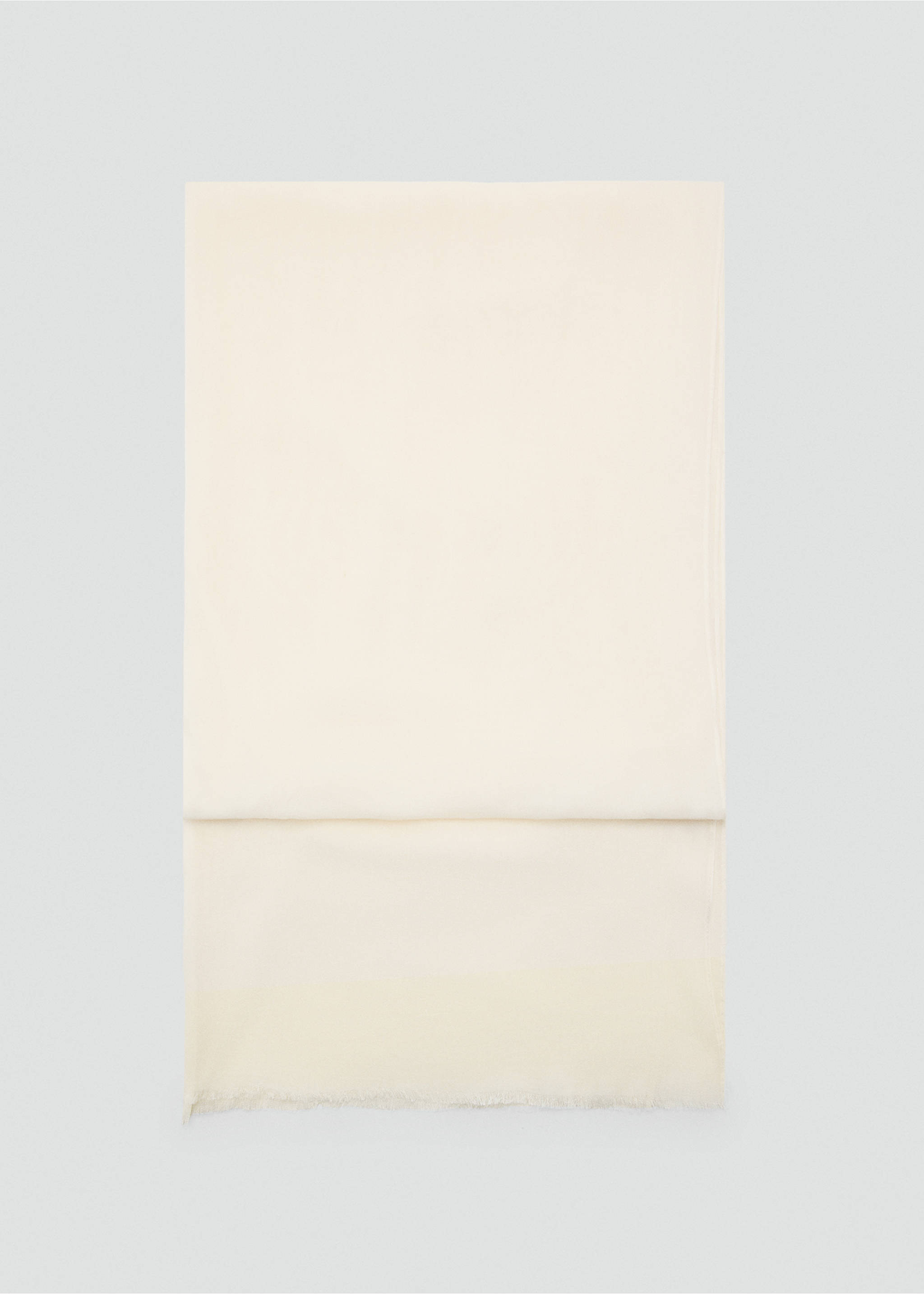 Frayed edge scarf - Article without model, Ecru. Ref: 37081331-00.