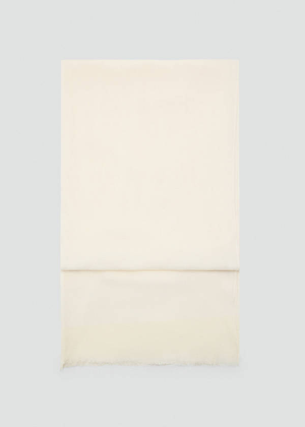 Frayed edge scarf — Ecru