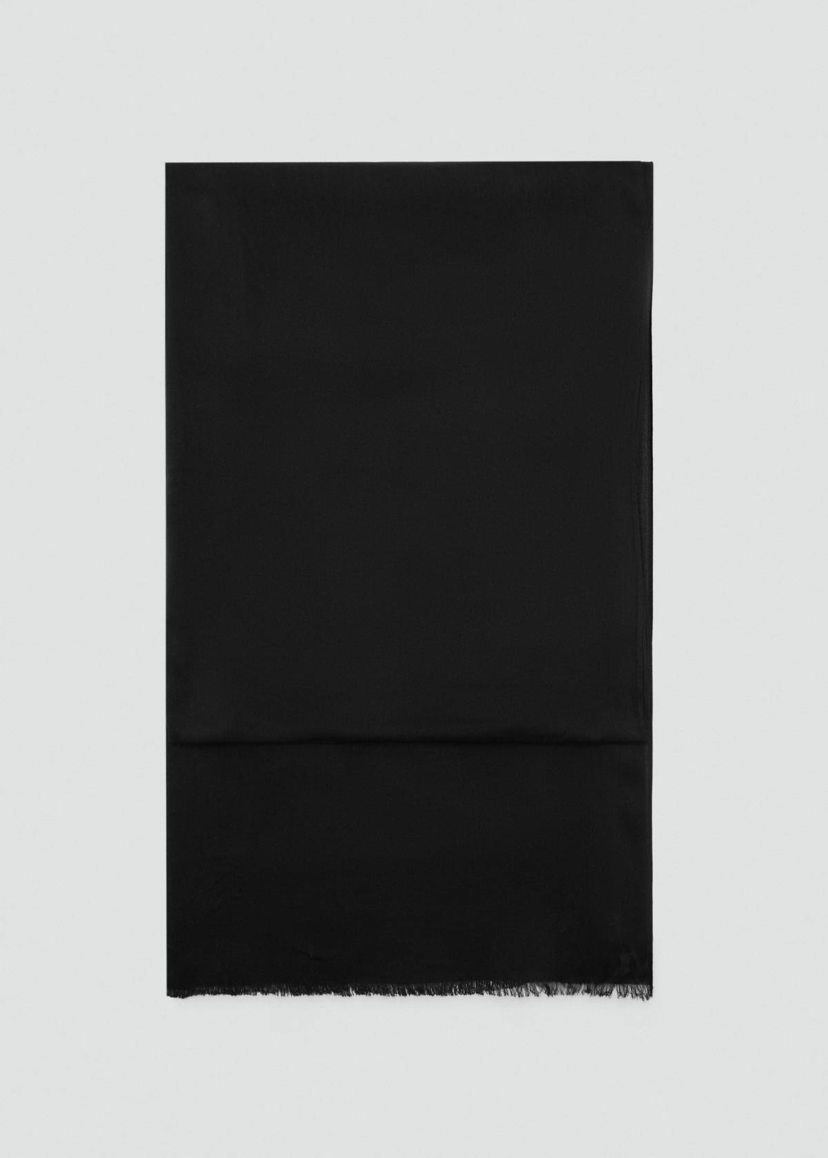 Frayed edge scarf — Black