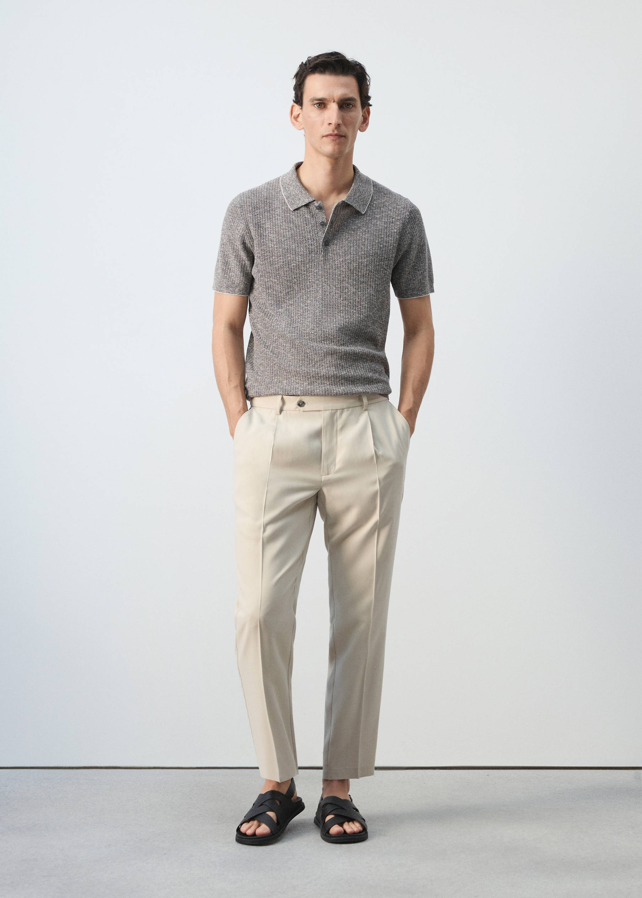 Pantalón traje regualt fit modal - Plano general