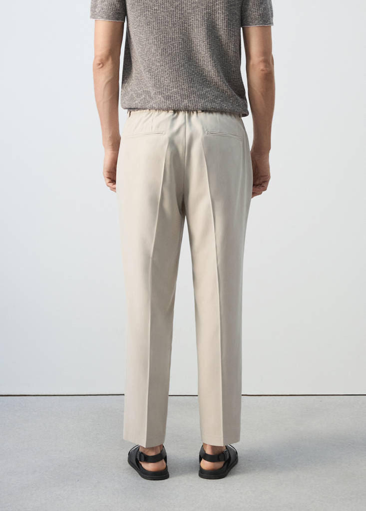 Regular-fit pleated trousers — Ivory White