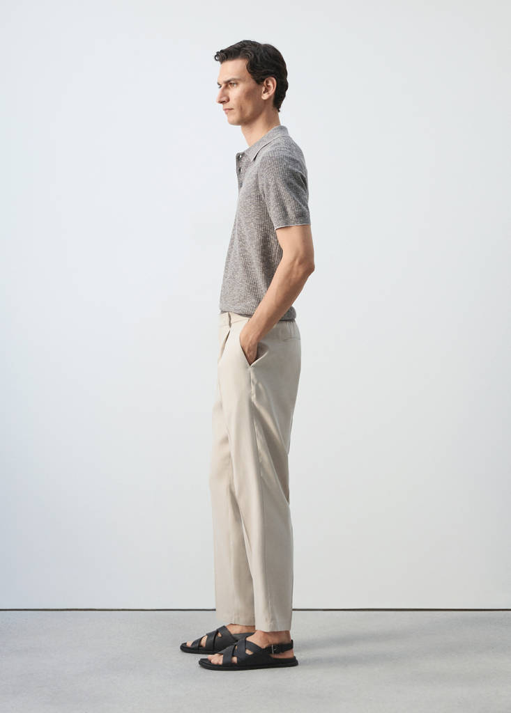 Regular-fit pleated trousers — Ivory White