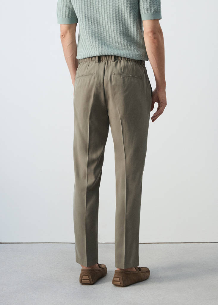 Regular-fit pleated trousers — Mink Grey