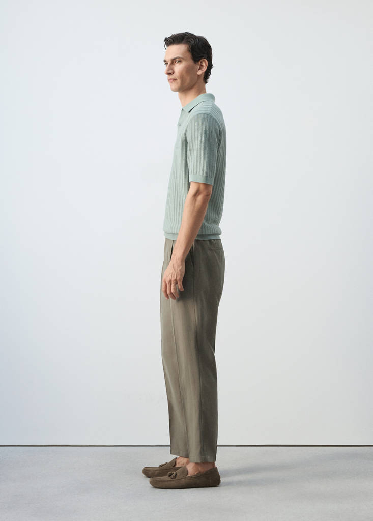 Regular-fit pleated trousers — Mink Grey