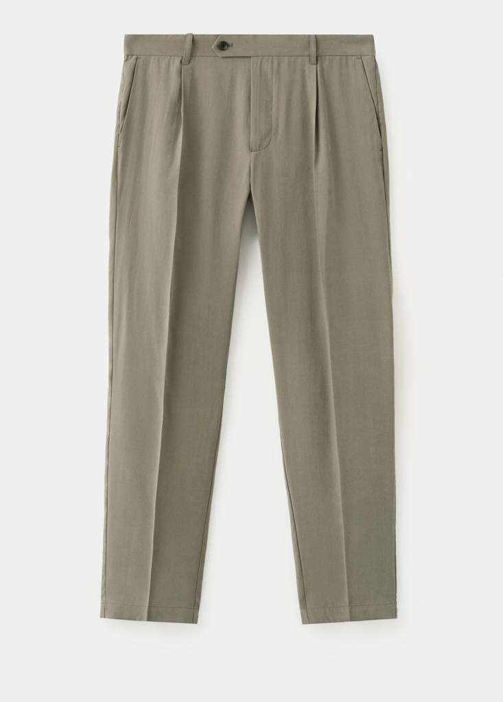 Regular-fit pleated trousers — Mink Grey