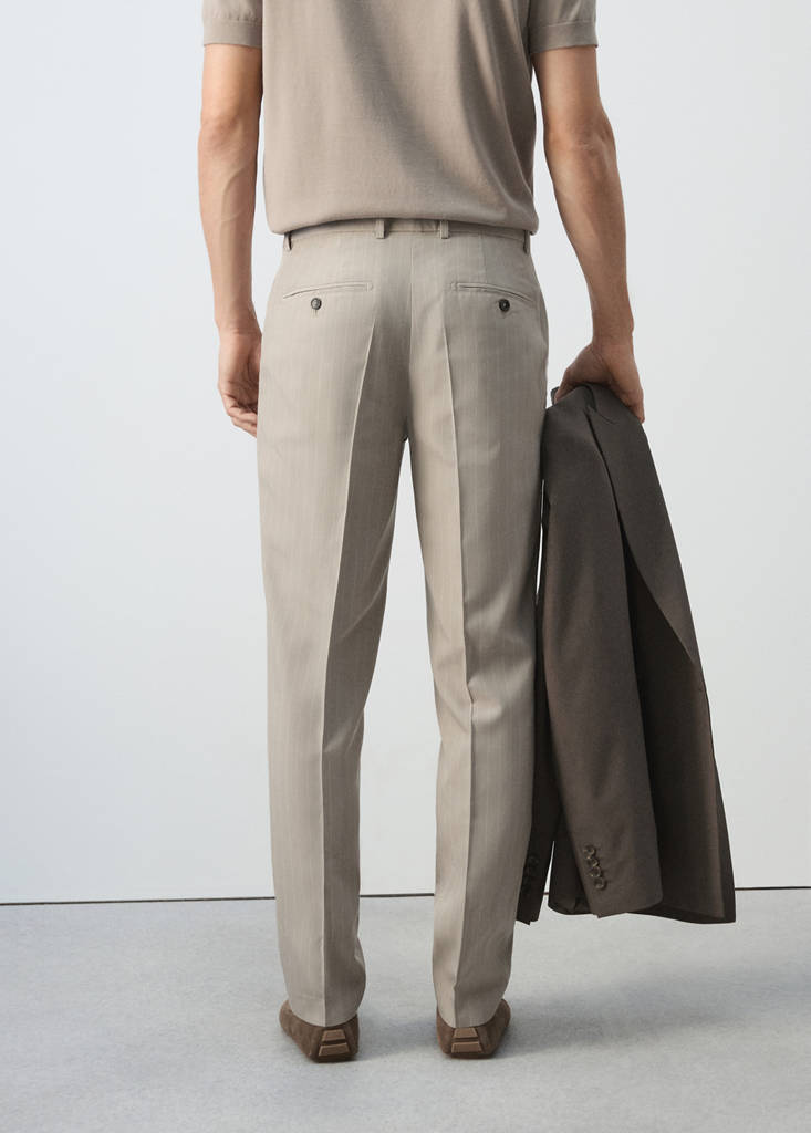 Slim-fit lyocell linen trousers — Medium Brown