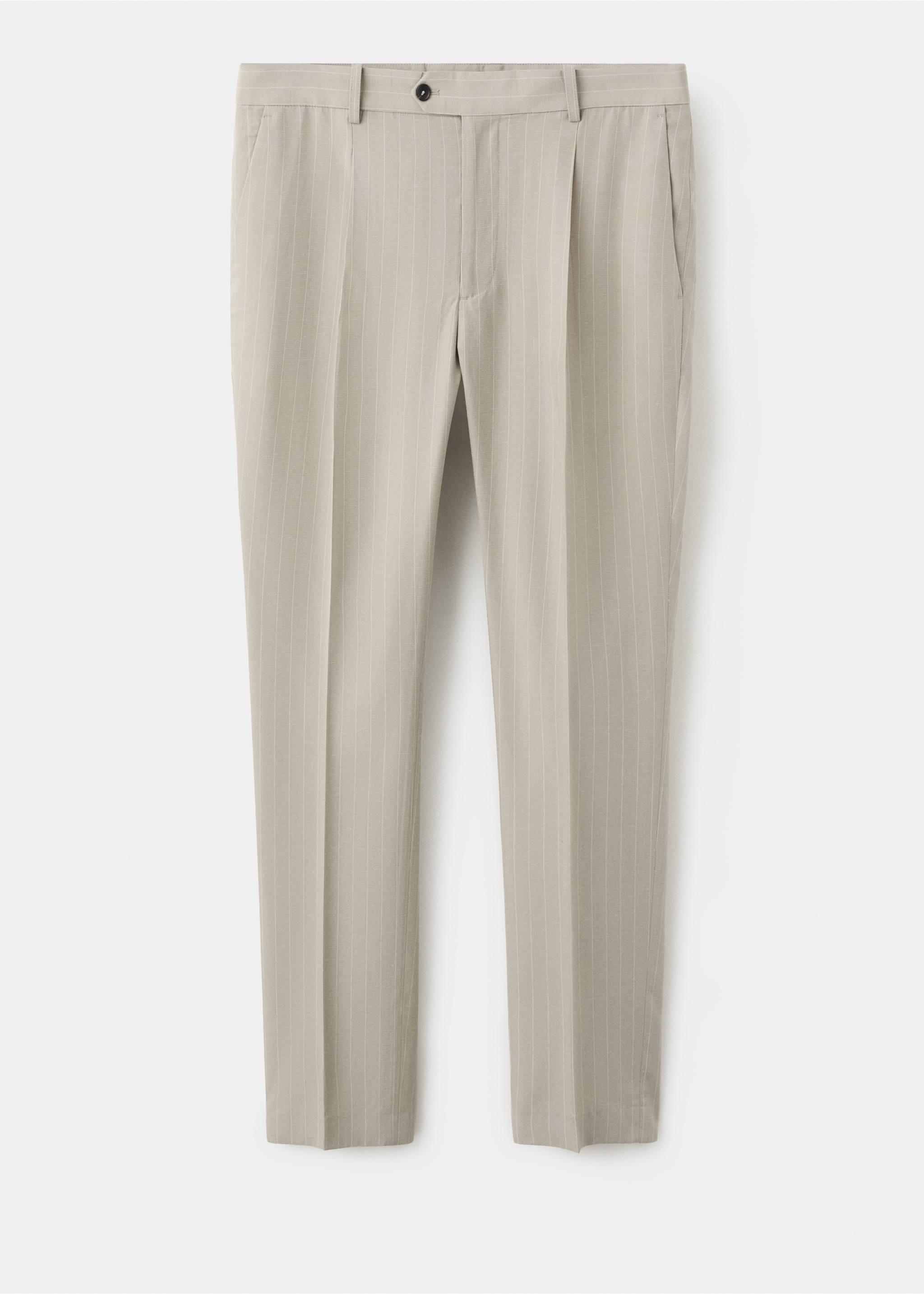 Pantalón traje slim fit lyocell - Artículo sin modelo, Marrón medio. Ref: 37081334-00.