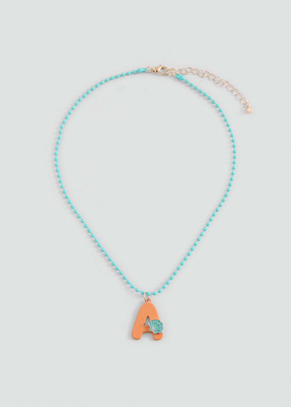 Letter Pendant Necklace — Orange