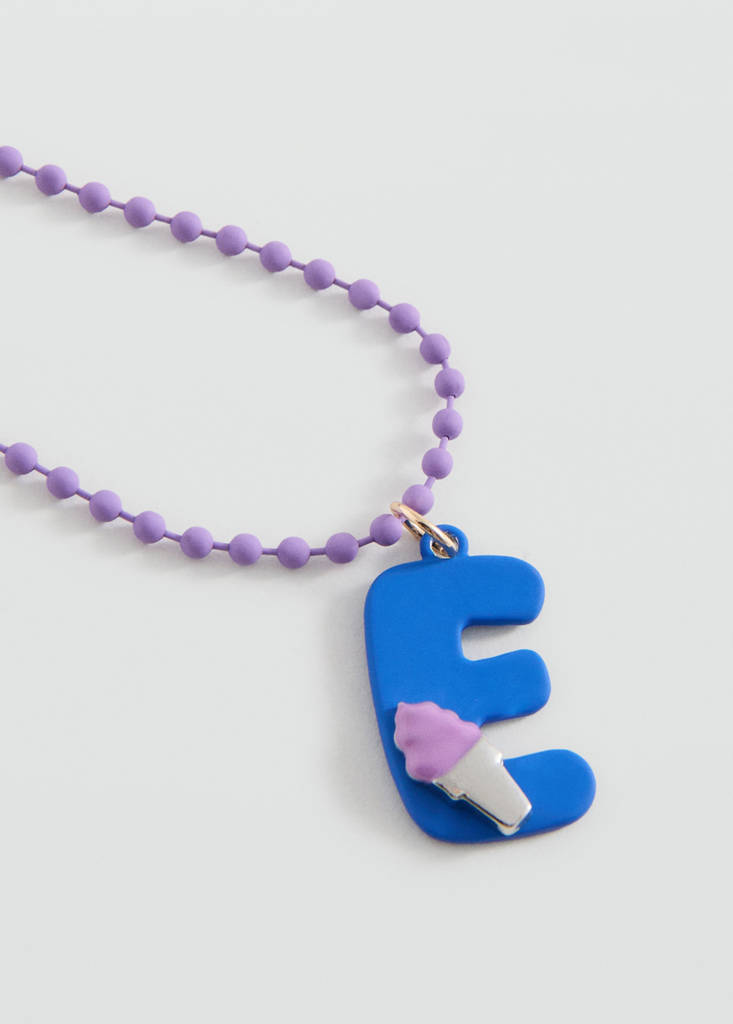 Letter Pendant Necklace — Blue