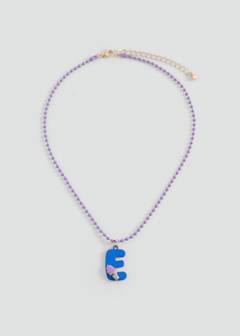 Letter Pendant Necklace — Blue 1