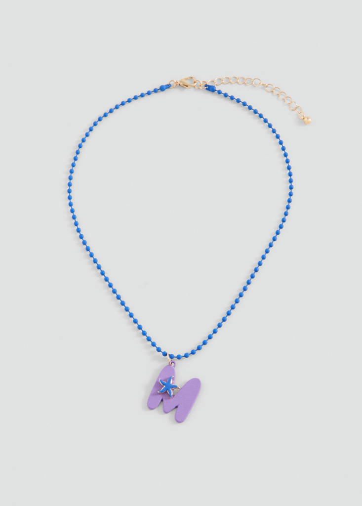 Letter Pendant Necklace — Lilac