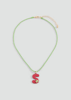 Letter Pendant Necklace — Red 1