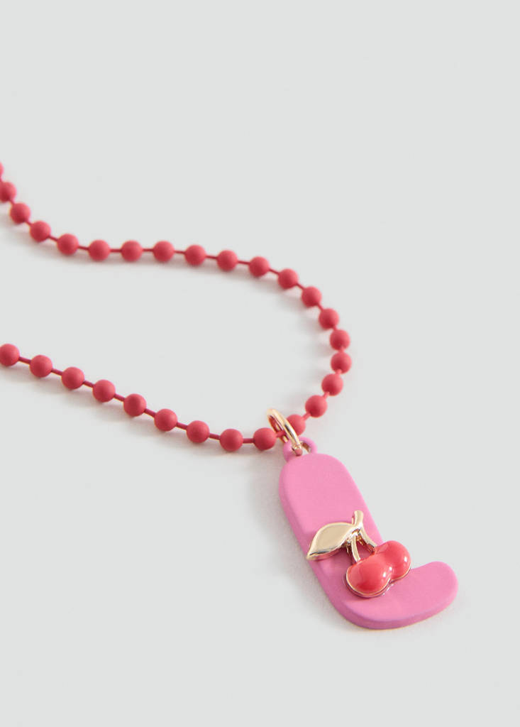 Letter Pendant Necklace — Pink