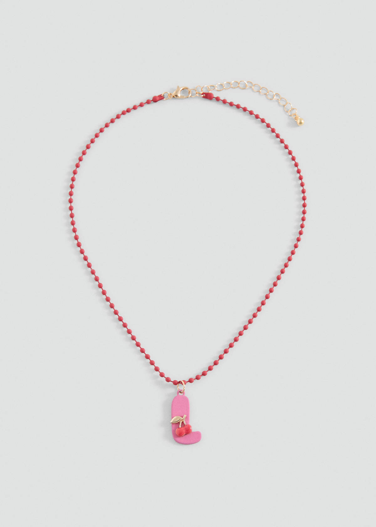Letter Pendant Necklace — Pink