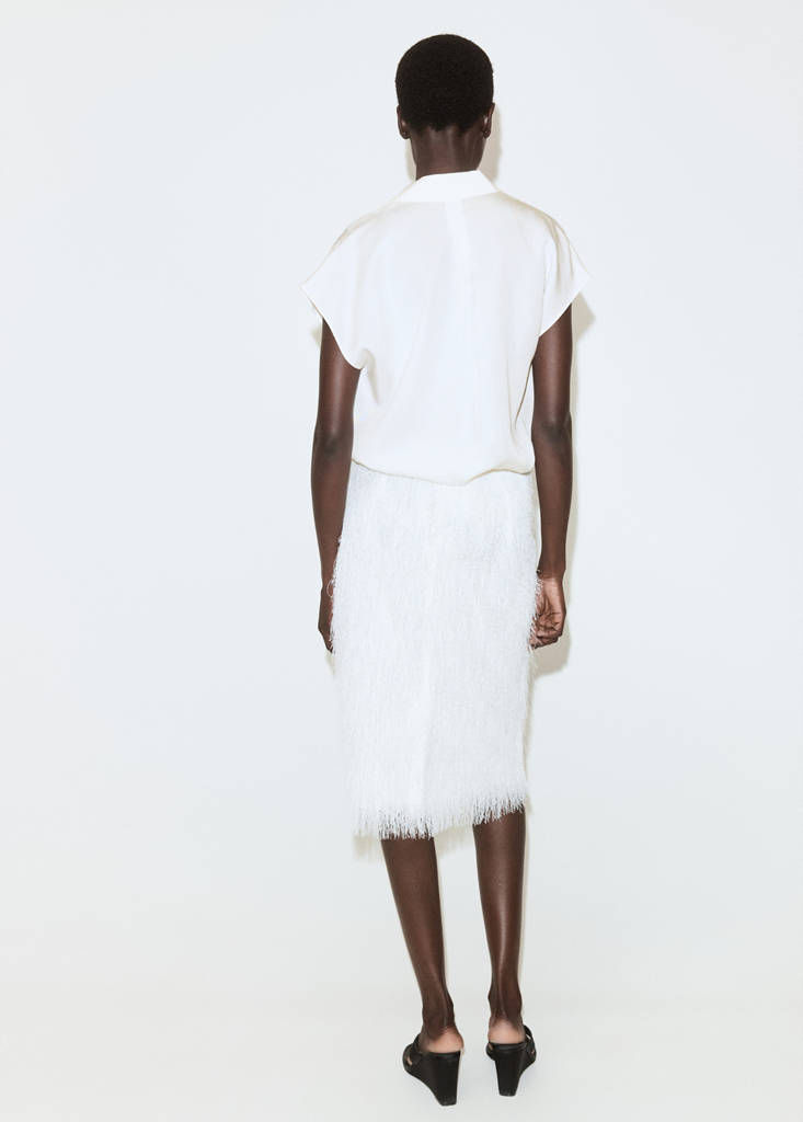 Short-sleeved lyocell shirt — Off White