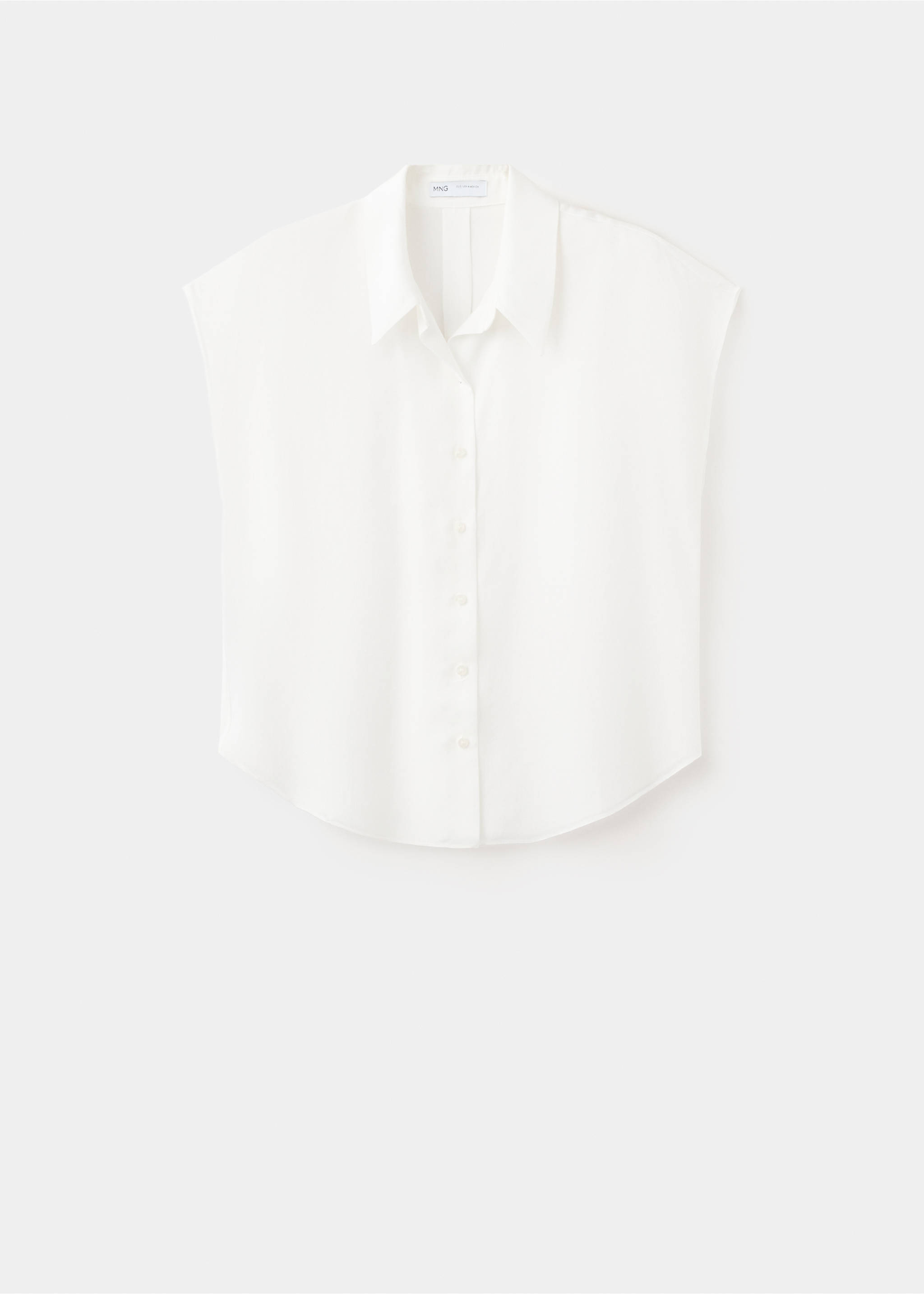 Chemise Lyocell manches courtes - Article sans modèle, Blanc cassé. Ref: 37081337-00.