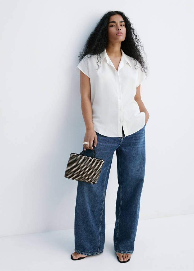 Short-sleeved lyocell shirt — Off White