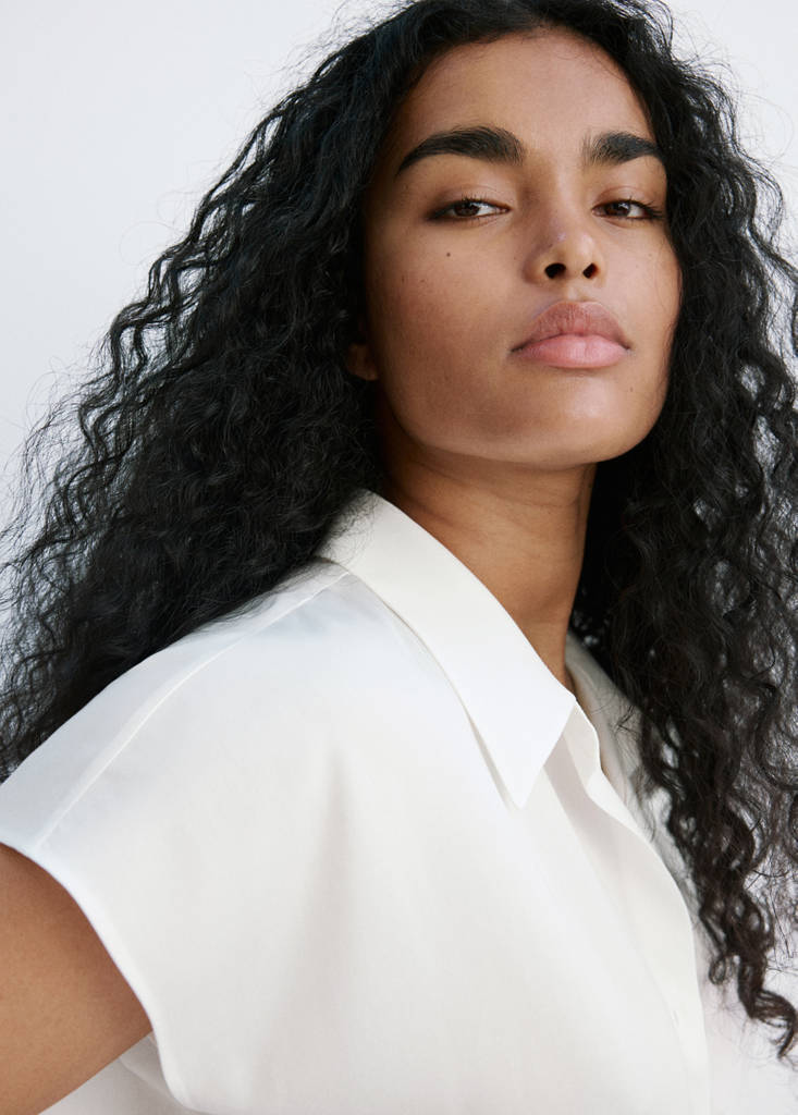 Short-sleeved lyocell shirt — Off White