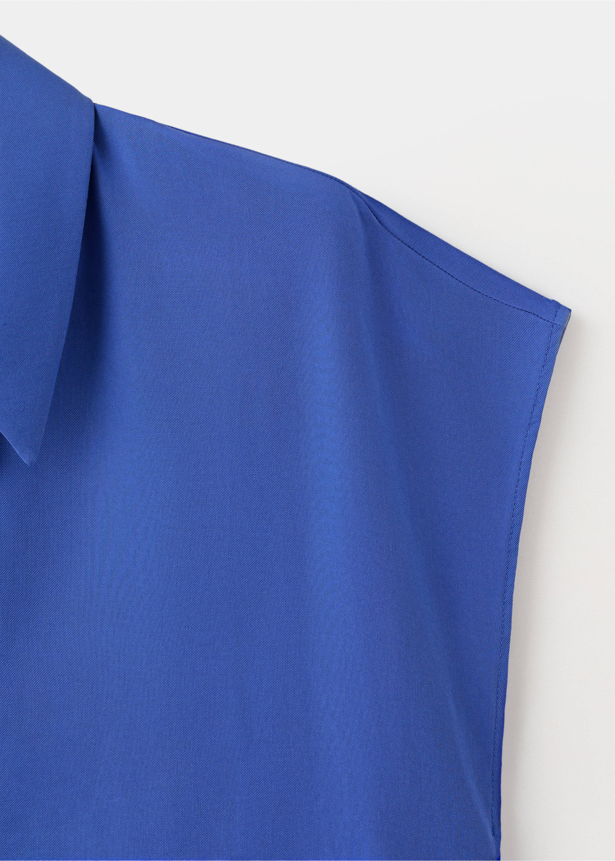 Short-sleeved lyocell shirt - Details of the article 8, Blue. Ref: 37081337-00.
