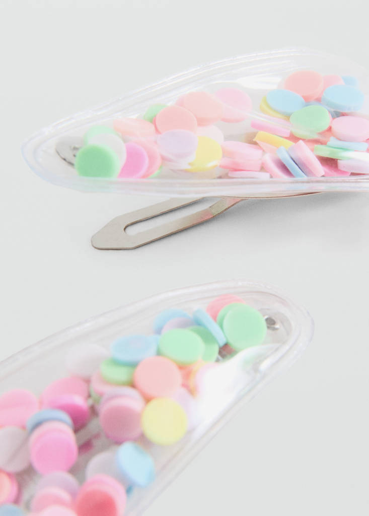 Pack of 2 confetti clips — Pink