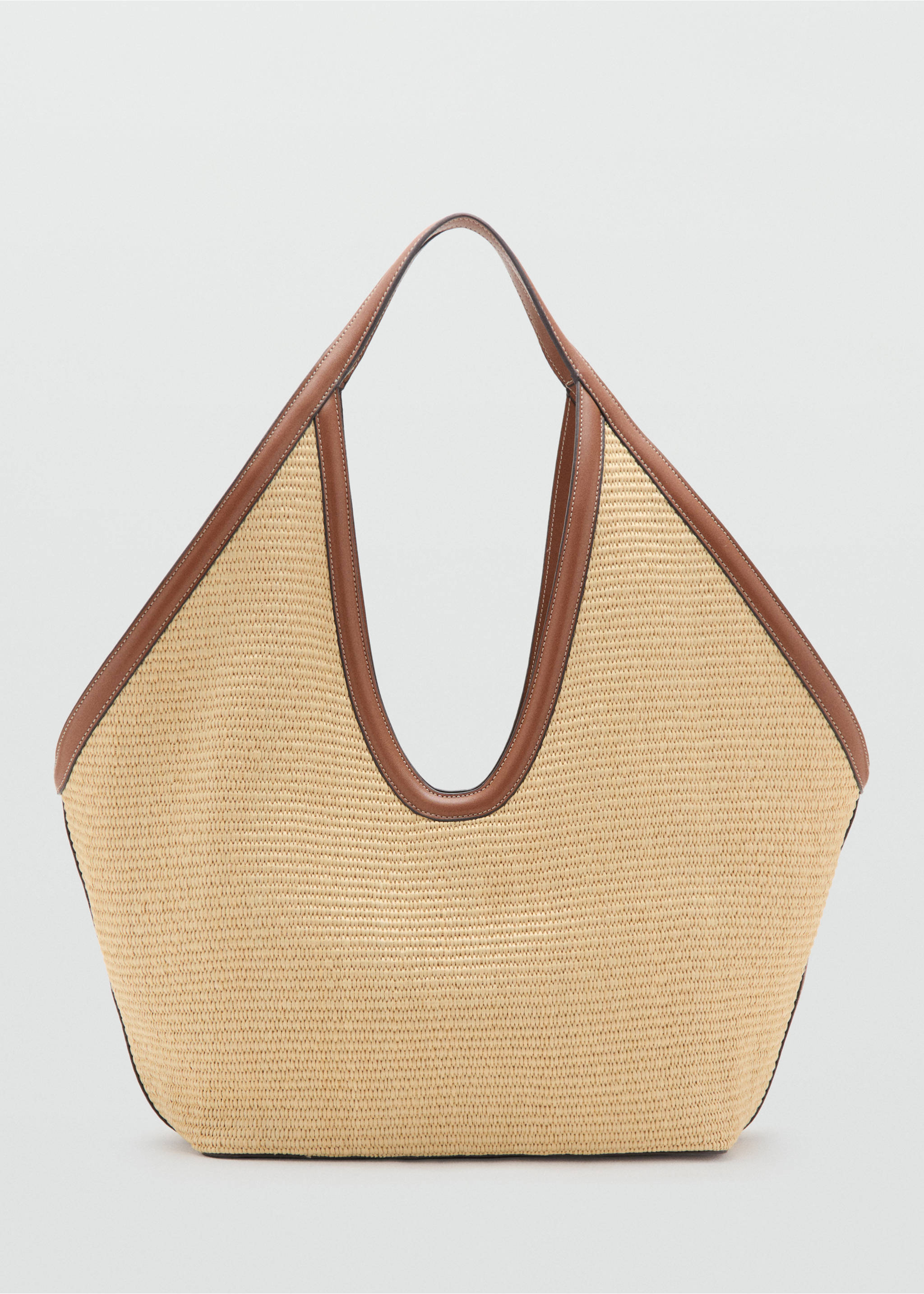 Sac cabas fibre naturelle - Article sans modèle, Marron moyen. Ref: 37081344-00.