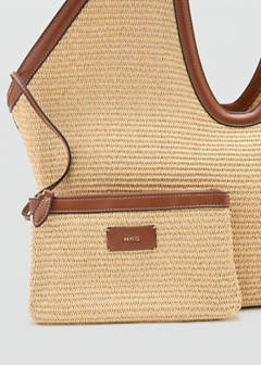 Natural fibre shopper bag — Leather 3