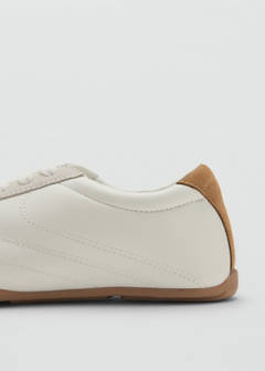 Contrasting panel leather sneakers — White 3