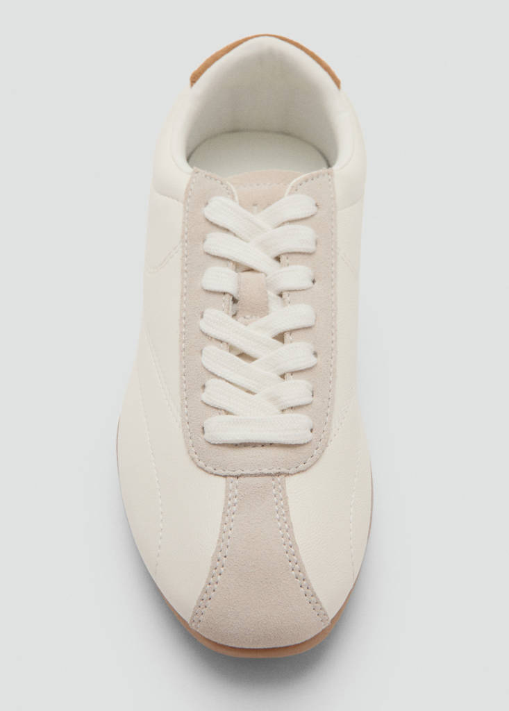 Contrasting panel leather sneakers - thumbnail 4