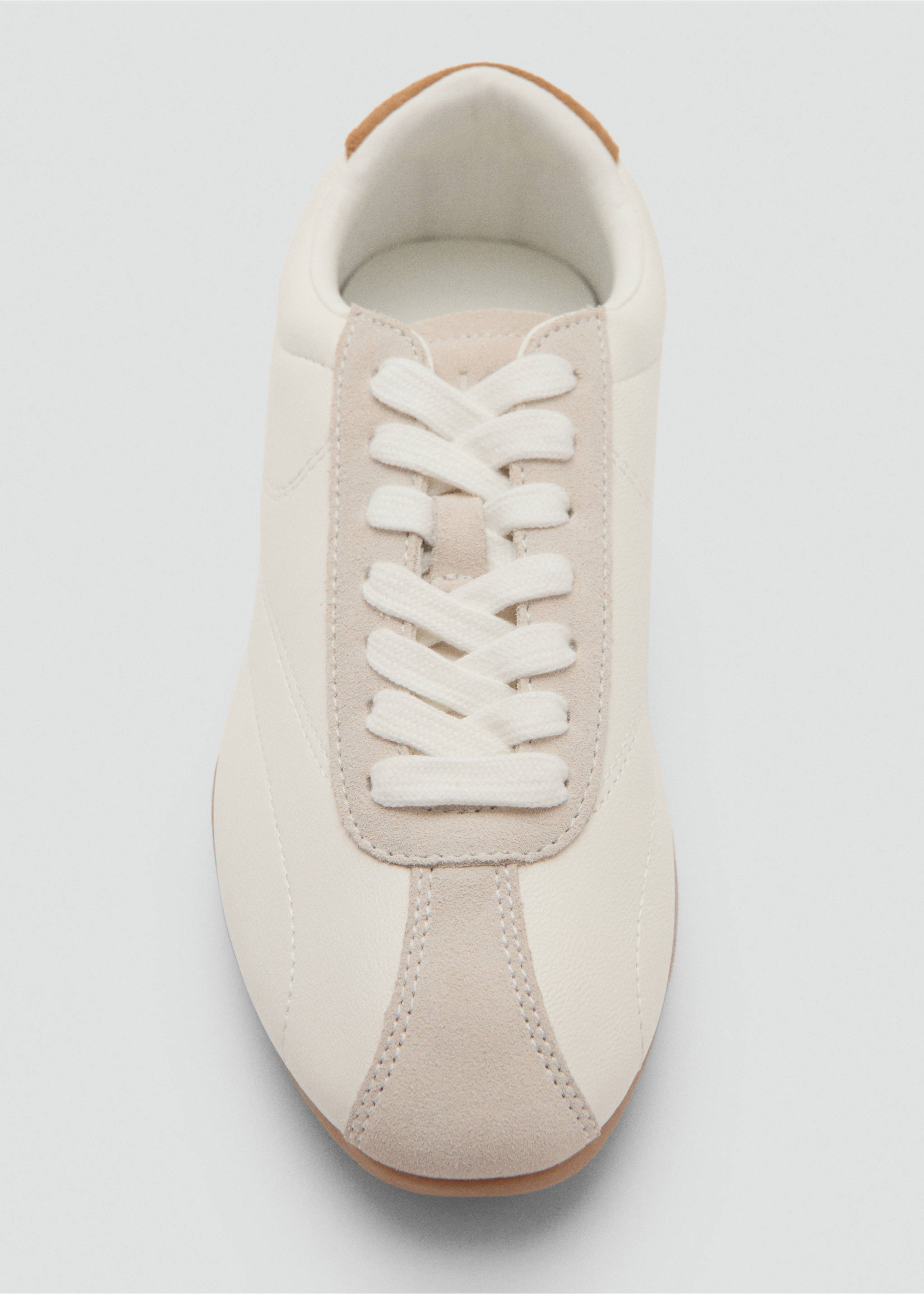 Кожаные кроссовки с контрастной вставкой - Деталь изделия 2, Белый. Ref: 37081346-00.