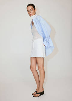 Mid-rise denim skirt — White 2