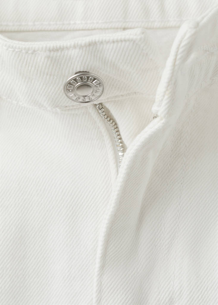 Mid-rise denim skirt — White
