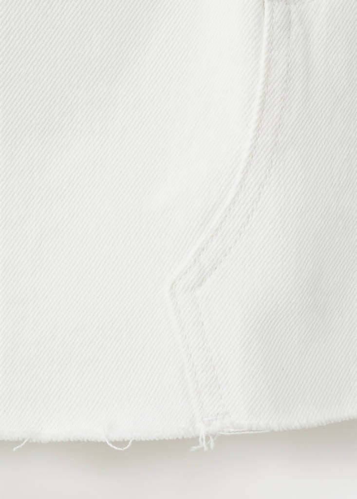 Mid-rise denim skirt — White