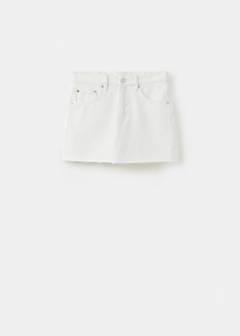 Mid-rise denim skirt — White 6