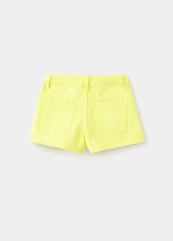 Straight-fit denim shorts — Lime